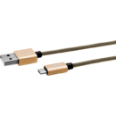 Cablu EGO Date Micro Usb   3A 0.3m Auriu