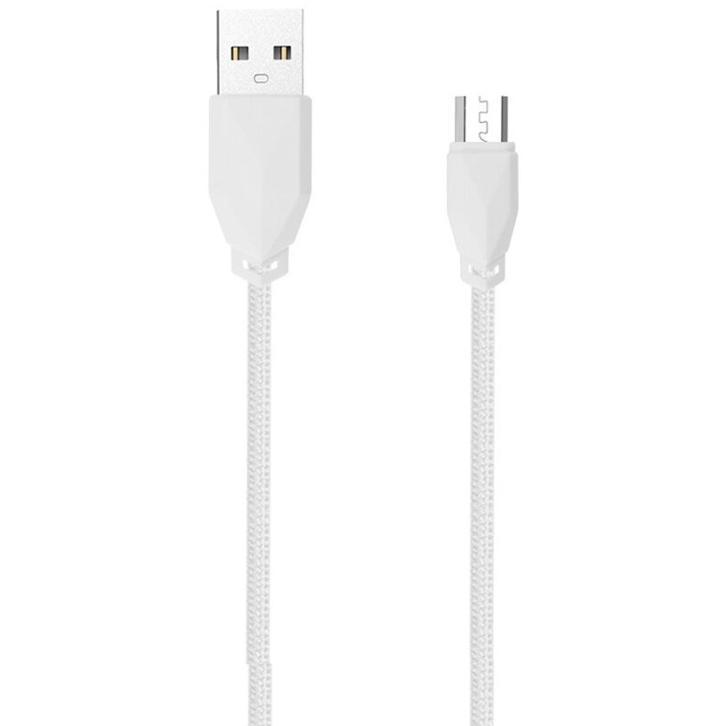 Cablu Date Micro Usb  Textil 1m Alb