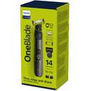 OneBlade Pro QP6651/61 Lama Inovatoare 360 Cu 2 Taisuri LED Autonomie 120min Umed Si Uscat Negru/Verde