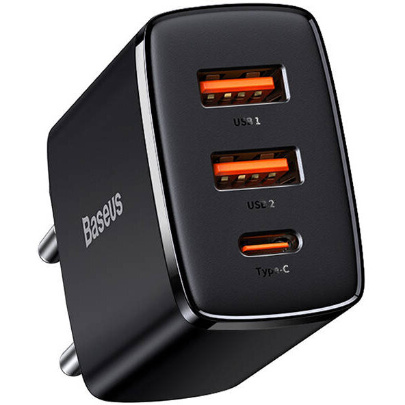 Incarcator CCXJ-E01, 2xUSB, USB-C, PD/QC 3.0, 30W, 3A, Negru