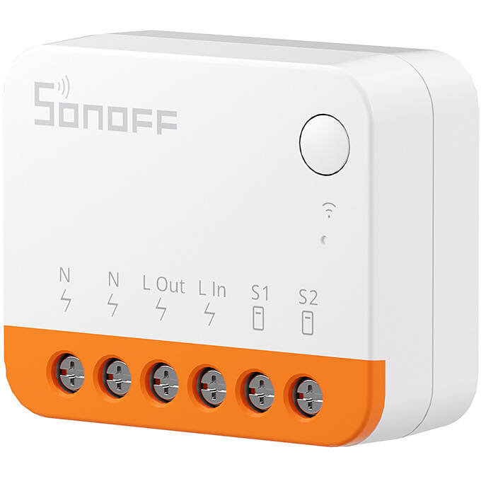 Întrerupător Sonoff MiniR4 compatibil cu Google Home și Amazon Alexa, Aplicație dedicată, Bluetooth, Alb