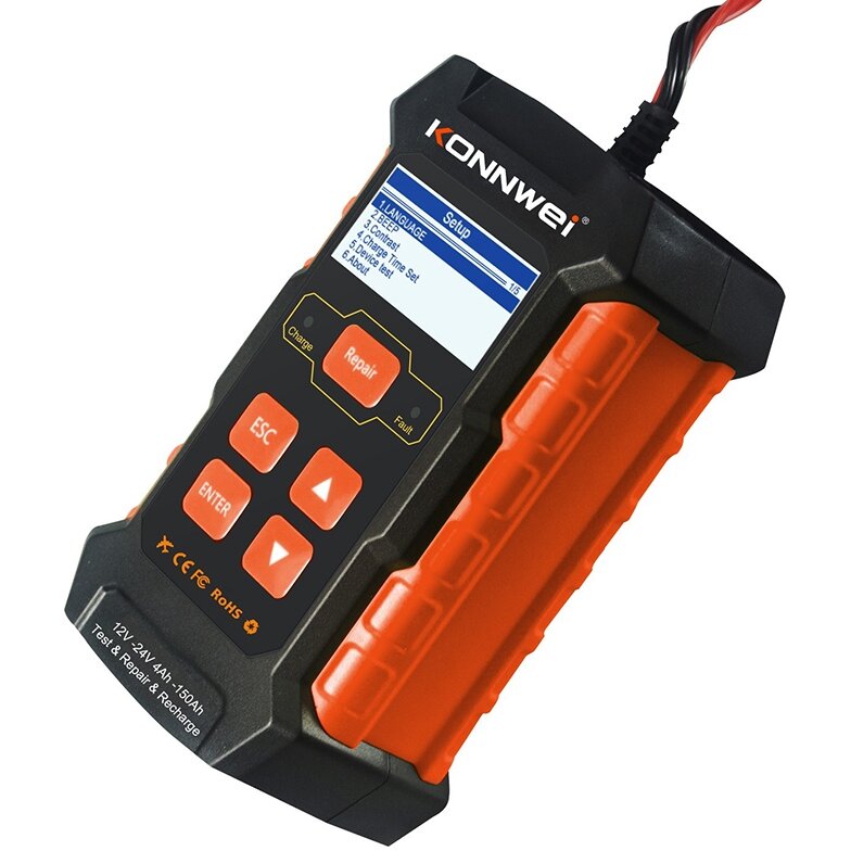 Tester Auto Baterii Konnwei KW520 12V Roșu/Negru — imaginea 2