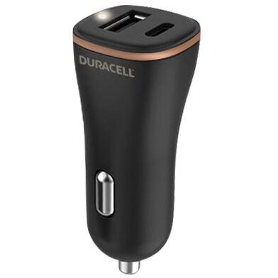 Incarcator Auto Dual USB-A + USB-C PD 27W Negru