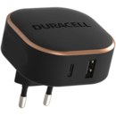 Incarcator Duracell USB-A + USB-C PPS 30W Negru
