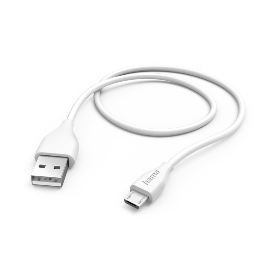 Cablu de Alimentare USB-A Micro USB Alb