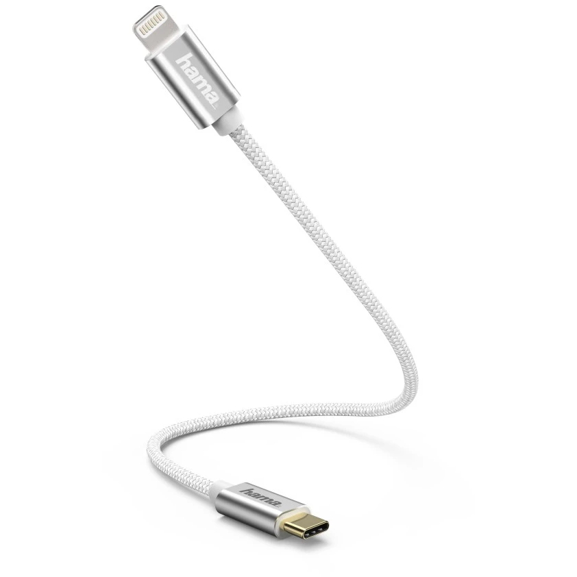 Cablu de Date USB C Lightning Alb