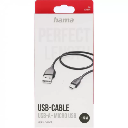 Cablu de Incarcare Hama USB A MicroUSB Negru