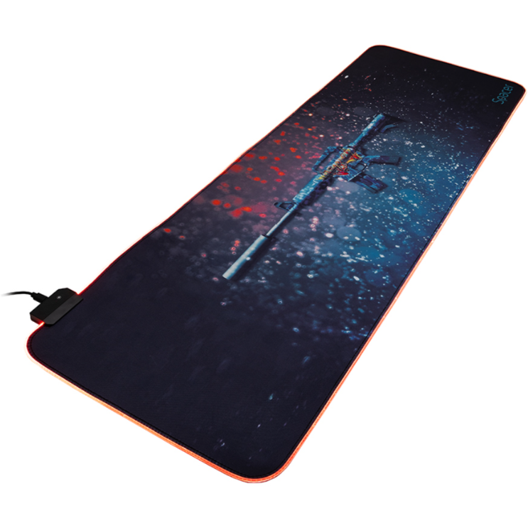 Mousepad RGB Gaming Cauciuc Si Material Textil 900 x 300 x 3mm Negru