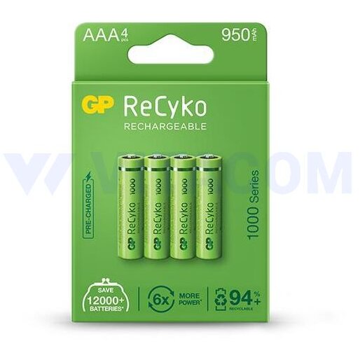 Acumulatori ReCyko 1000mAh AAA (LR03) 1.2V NiMH paper box 4 buc. GP100AAAHCE-2EB4 GPRHC103E001 (incl