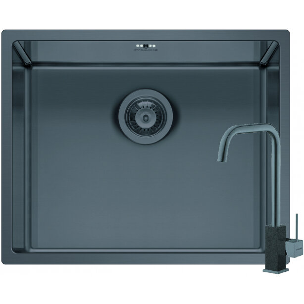 Set Chiuveta Bucatarie + Baterie Adelita Colora 50x40 1B Gun Metal