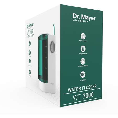 Dus Bucal Dr. Mayer WT7000 Capacitate Rezervor 800ml Sistem One-Touch Tehnologie Multi Pulse Alb/Verde