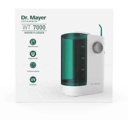 Dus Bucal Dr. Mayer WT7000 Capacitate Rezervor 800ml Sistem One-Touch Tehnologie Multi Pulse Alb/Verde