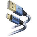 Cablu de Date Hama Reflective Micro USB Albastru