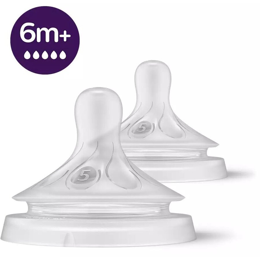 Tetina Natural Response SCY965/02 +6 luni Debit 5 Fara BPA 2 bucati