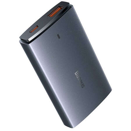 Incarcator Baseus GaN5 Pro Ultra Slim, USB/USB-C, 65W, Cablu inclus, Gri