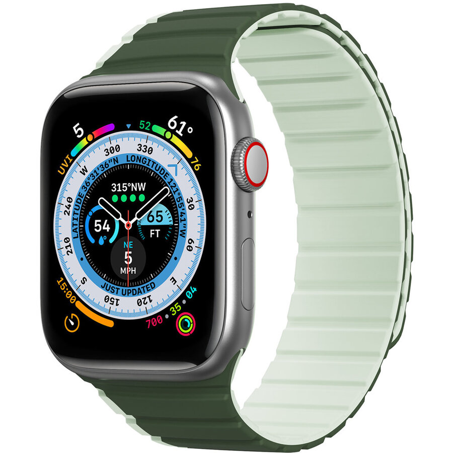 Accesoriu smartwatch Magnetic LD compatibila cu Apple Watch 4/5/6/7/8/SE 38/40/41mm Verde