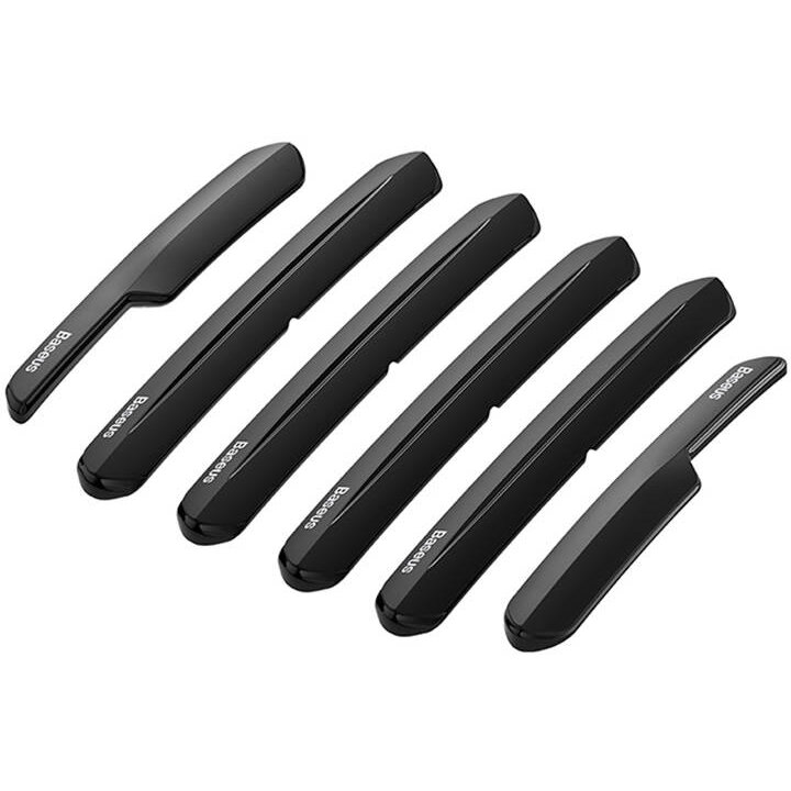 Set 6 benzi protectie laterala usa auto Baseus T-Space Guard Kit compatibil cu Tesla Model 3/Y, TPU, Negru - imagine 2