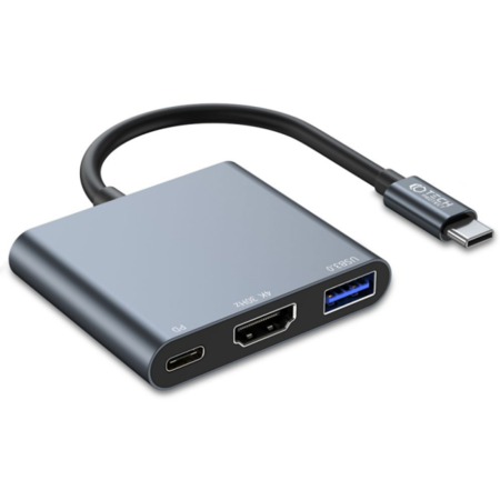 Hub USB-C TECH-PROTECT USB-A 3.0 - USB-C - HDMI Gri