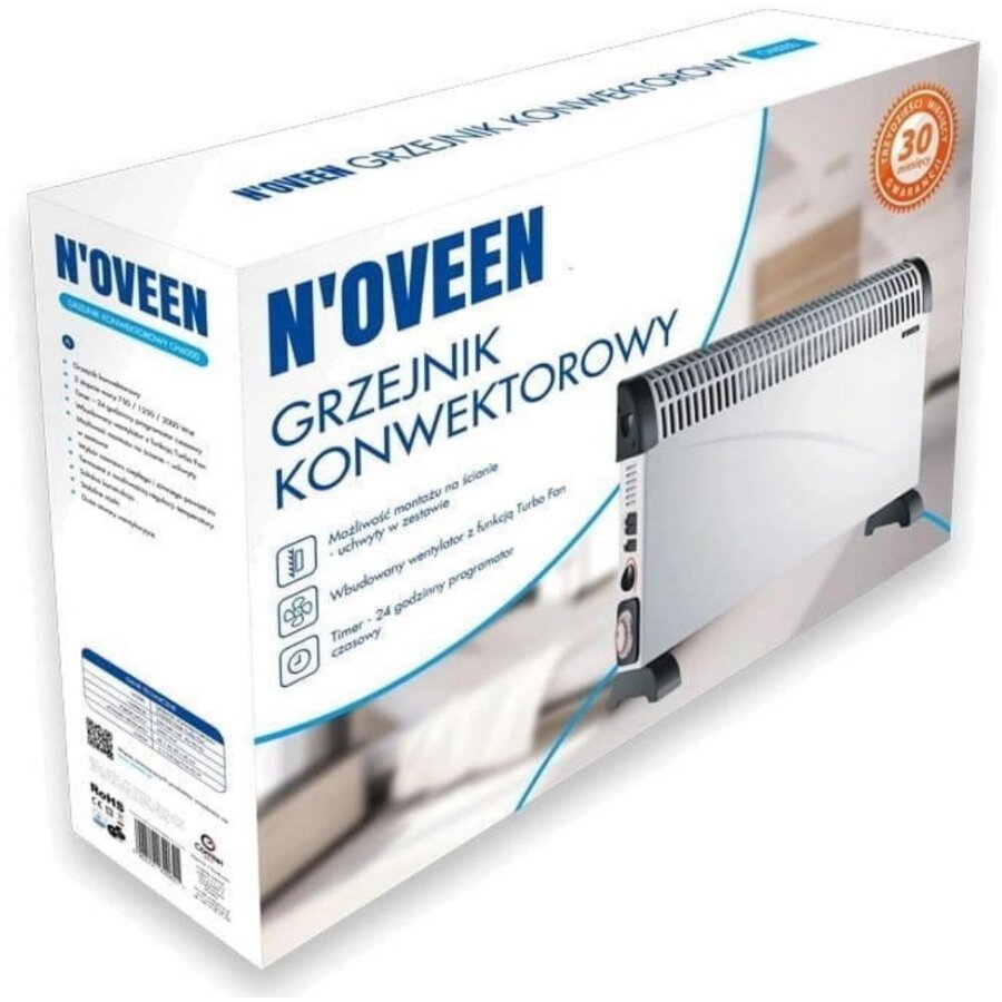 Radiator electric Noveen CH5000 ventilator Turbo 2000W 3 trepte de putere termostat reglabil Alb — imaginea 4