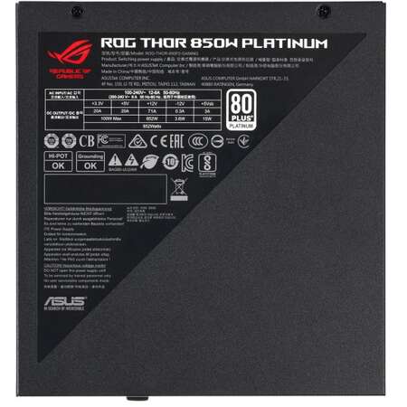 Sursa PC Gaming ASUS ROG THOR 850W Platinum II 80Plus Platinum OLED ARGB Negru Albastru Gri