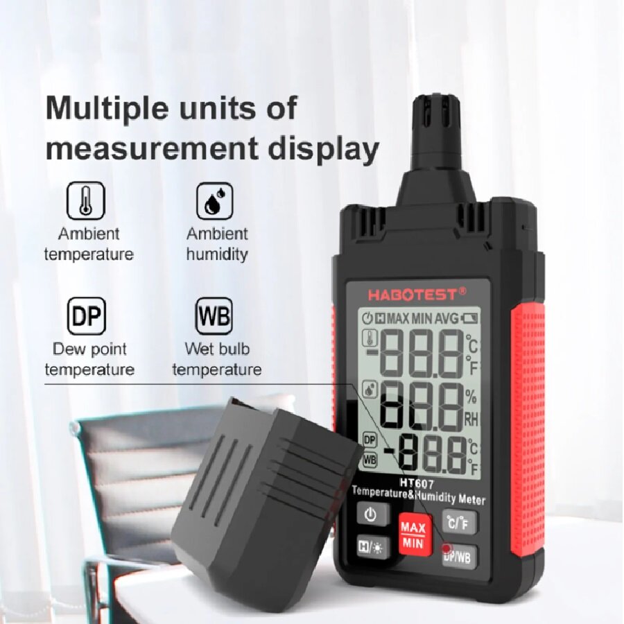 Termometru Habotest LCD Black Red — imaginea 2