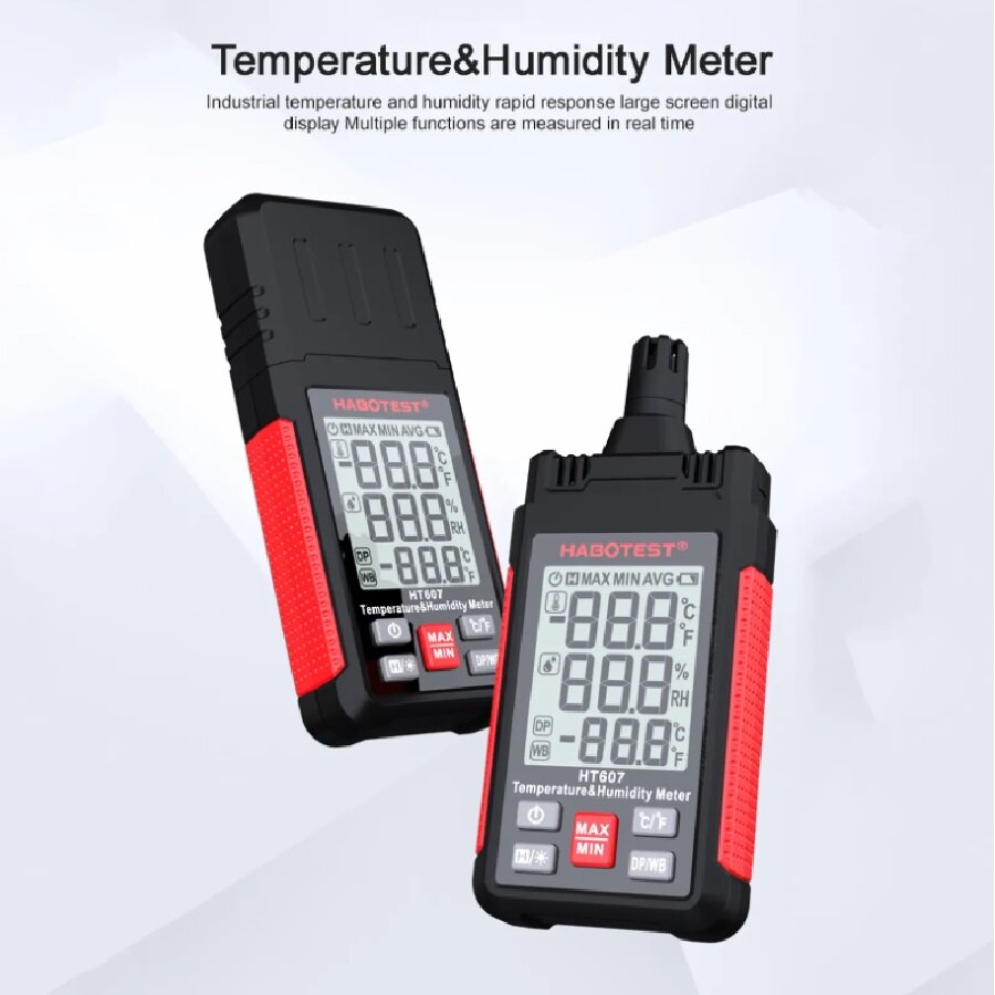 Termometru Habotest LCD Black Red — imaginea 4
