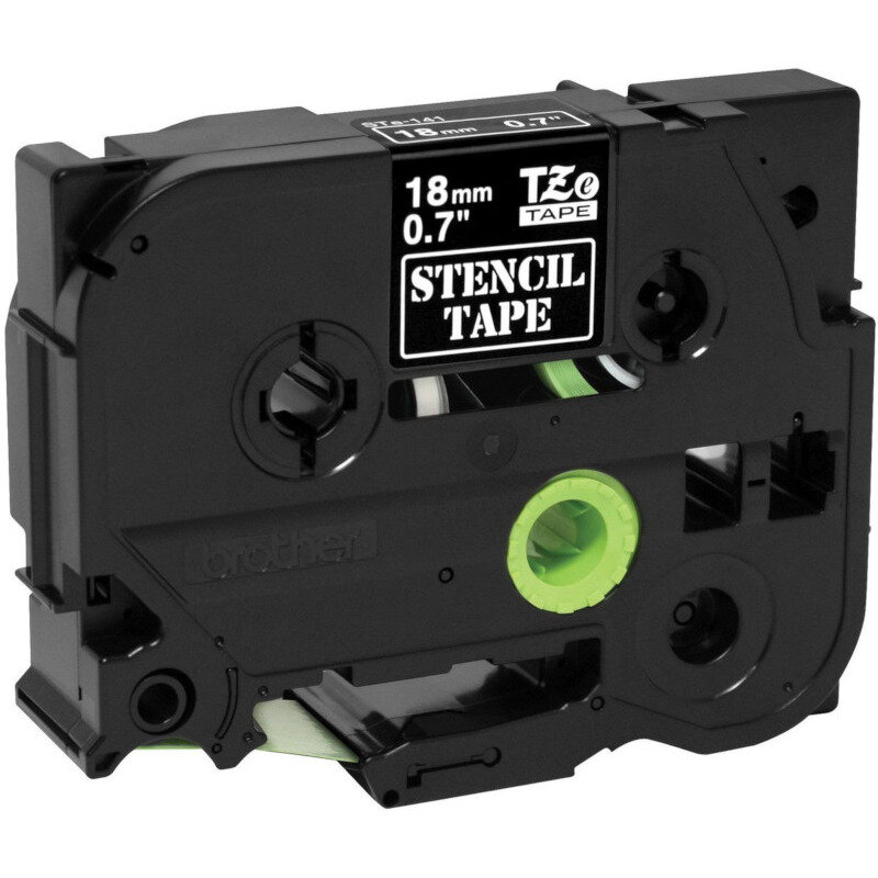 Banda Laminată Brother STE141 18mm Stencil Negru