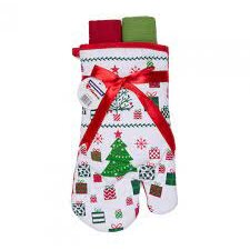 Set Manusa De Bucatarie 3 Piese Craciun