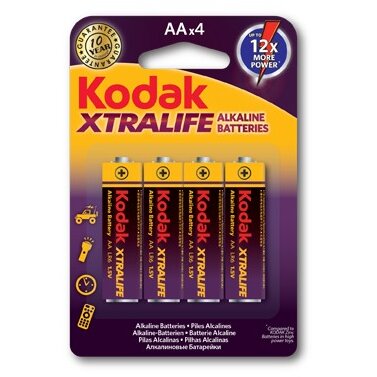 Baterii Alcaline R6 AA Xtralife 1.5V Set 4 Bucati Mov/Galben