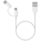 Cablu Date Xiaomi USB-A - USB-C -microUSB 18W 0.3m Alb