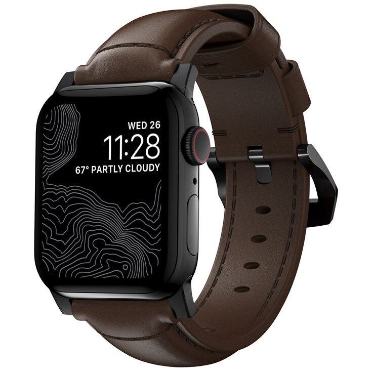 Curea Smartwatch compatibila cu Apple Watch 4/5/6/7/8/SE/Ultra 42/44/45/49mm Brown/Black