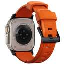 Accesoriu smartwatch NOMAD Rugged Strap compatibila cu Apple Watch 4/5/6/7/8/SE/Ultra 42/44/45/49mm Orange/Black