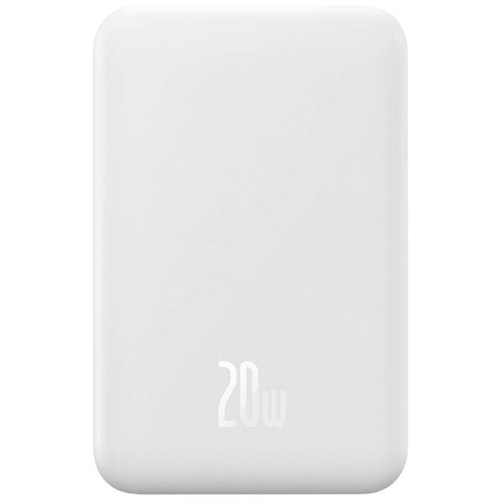 Acumulator Extern Magnetic Mini Incarcare Wireless Fast Charge 20W 20000mAh Cablu Usb-C Inclus Alb