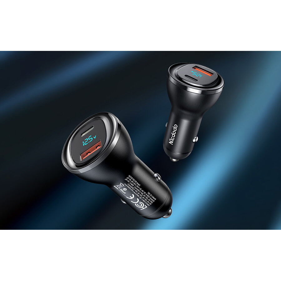 Incarcator Mcdodo CC-5670, 1x USB, 1x USB-C, cu display, 95W, Negru — imaginea 4