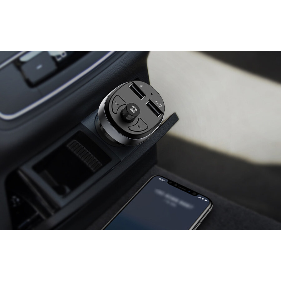 Incarcator Auto Cu Transmitator FM Și Bluetooth Mcdodo CC-6880 2x USB Cu Display 107W Negru — imaginea 2