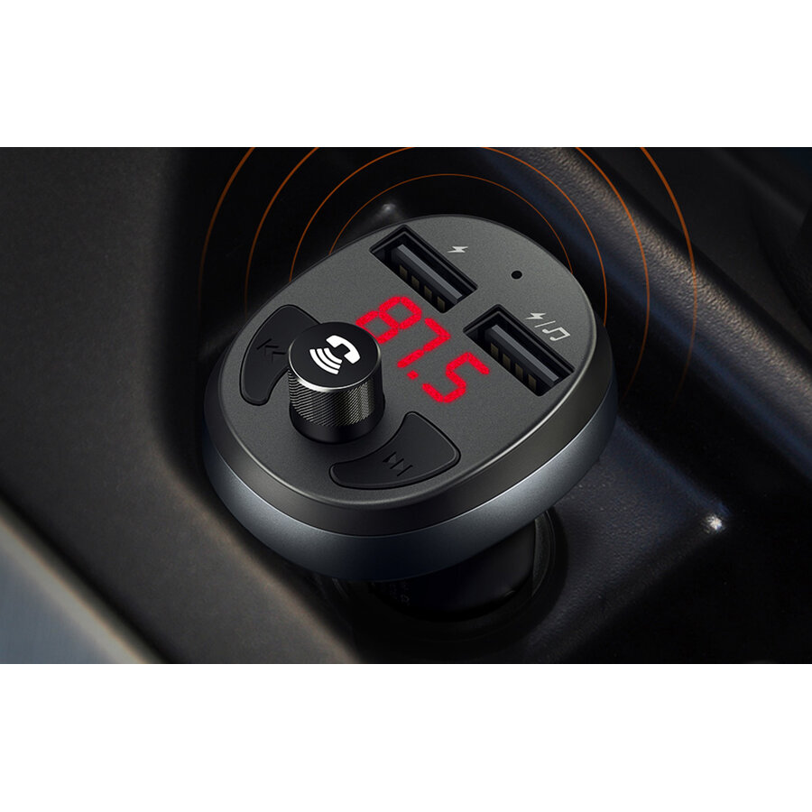 Incarcator Auto Cu Transmitator FM Și Bluetooth Mcdodo CC-6880 2x USB Cu Display 107W Negru — imaginea 3