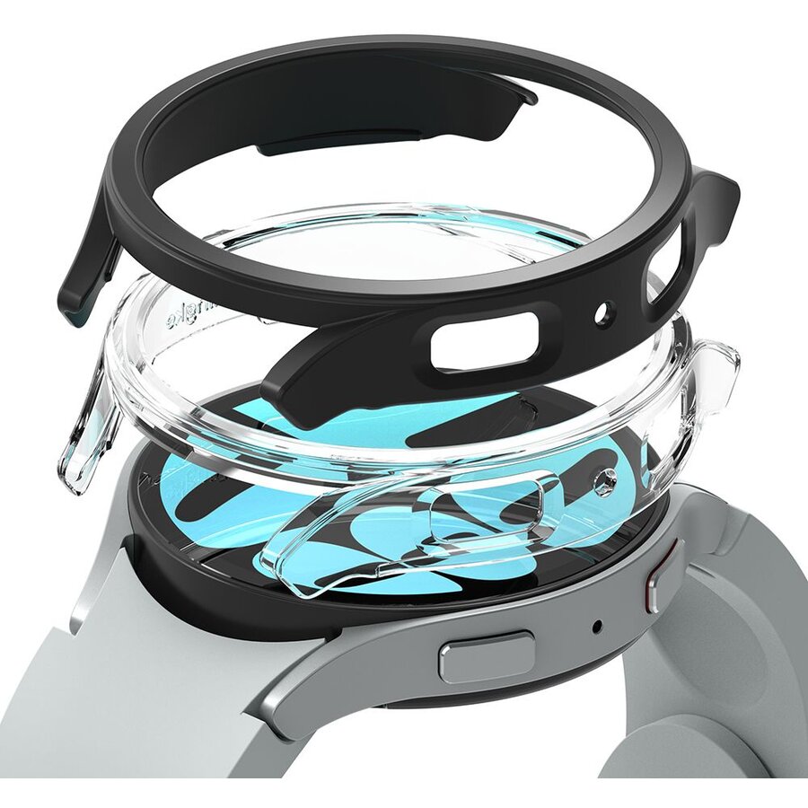 Accesoriu smartwatch Slim compatibil cu Samsung Galaxy Watch 6 44mm Negru/Transparent