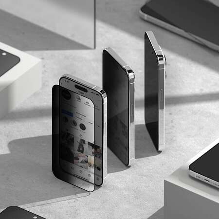 Folie protectie Ringke Tempered Glass compatibila cu iPhone 15 Pro Privacy