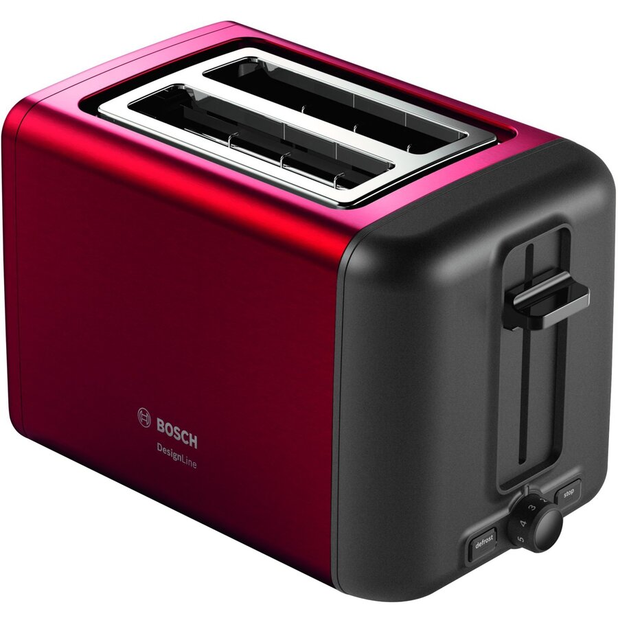 Prajitor Paine Compact Design Line 970W Rosu/Negru