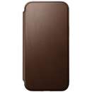Leather Folio MagSafe compatibila cu iPhone 15 Plus Brown