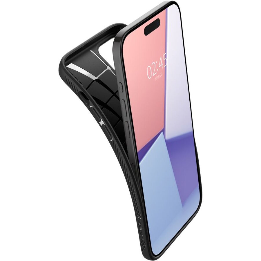 Husa Spigen Liquid Air compatibilă cu iPhone 15 Pro Matte Black — imaginea 4