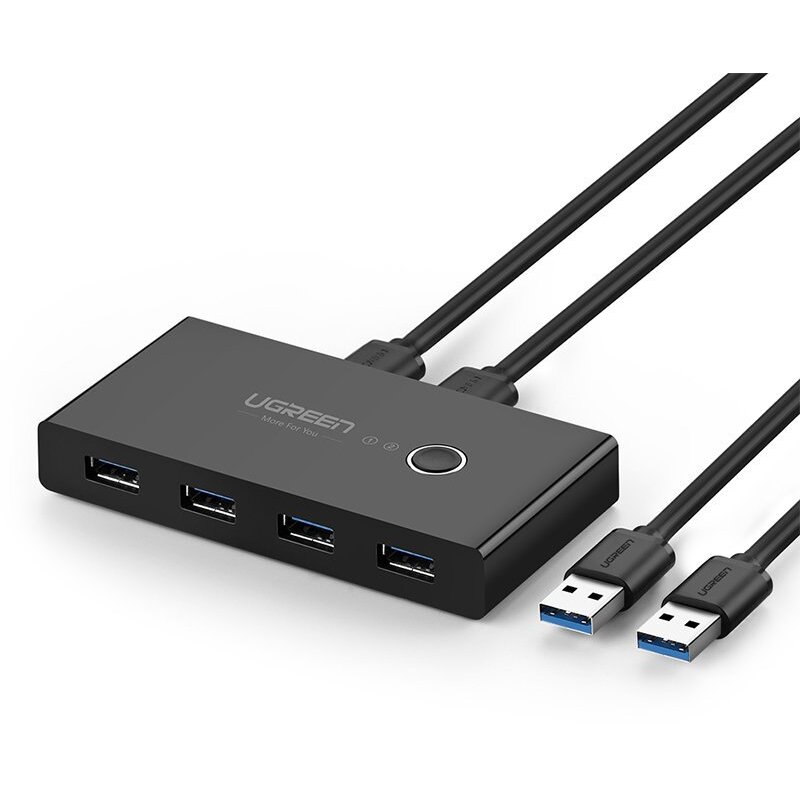 Cablu de date US216 2x USB la 4x USB 2.0, pentru doua PC-uri, 5Gbps, lungime 1.5 m, Negru