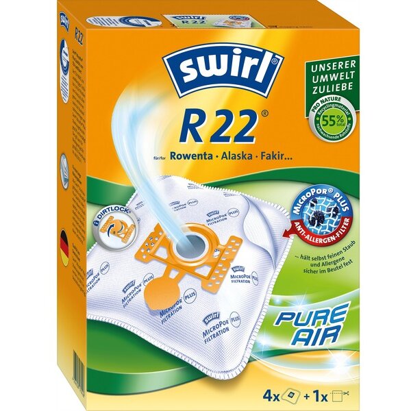 Set 4 Saci Filtru R22 AirSpace MicroPor Plus Green +1 Filtru Pentru Aspirator Alb