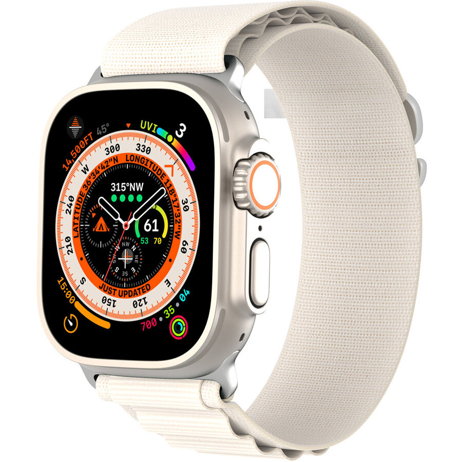 Accesoriu smartwatch Sports GS compatibila cu Apple Watch 4/5/6/7/8/SE/Ultra 42/44/45/49mm White