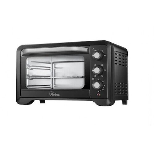 Cuptor Electric Ventilat  20l 1380 W Termoastat 100 - 230grade Celsius 6 Functii Coacere Negru