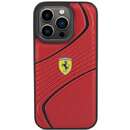 Husa Ferrari Twist Metal Logo compatibila cu iPhone 15 Pro Red