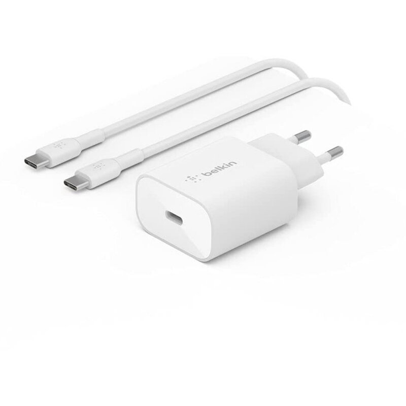 Incarcator Retea 25W PD Universal Cablu USB-C USB-C 1m Alb