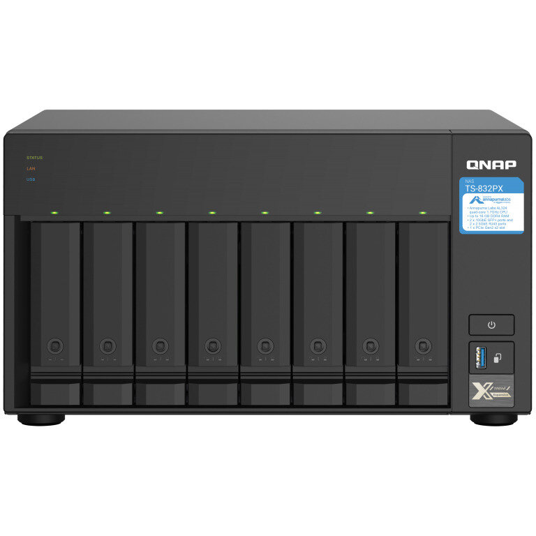 Network Attached Storage TS-832PX 8 Bay-uri Procesor AnnapurnaLabs Alpine AL324 ARM Cortex-A57 Quad-