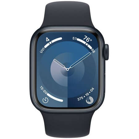Smartwatch Apple Watch S9 GPS 45mm Midnight Aluminium Case cu Midnight Sport Band - M/L
