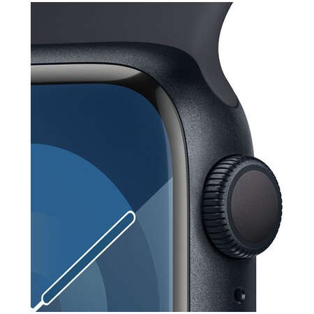 Smartwatch Apple Watch S9 GPS 45mm Midnight Aluminium Case cu Midnight Sport Band - M/L